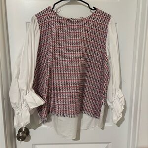 Stylish Women's Pink and White Blouse